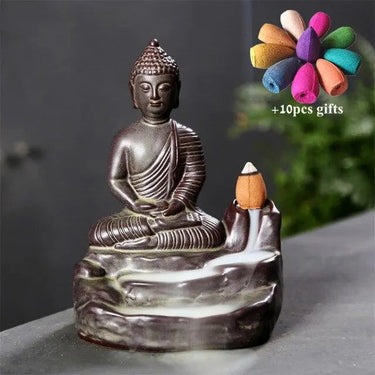 Calming Maitreya Buddha Backflow Incense Burner-Your Soul Place